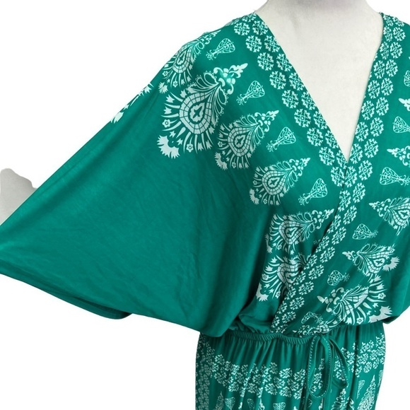 NWT Just Love Green V-Neck Wrap Maxi Dress Size 2X - Picture 6 of 13